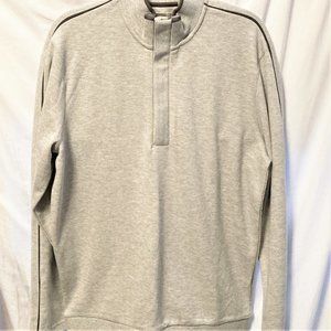 NWT Men Sweater M ASHWORTH Casual Golf Grey Med thick weight zip closure